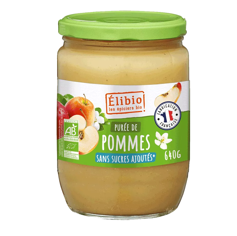 PUREE DE POMMES SS SUCRE AJOUTE BOCAL 640G ELIBIO
